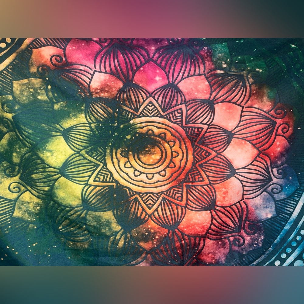 Wall tapestry, mandala, space design. 26x36 inches.